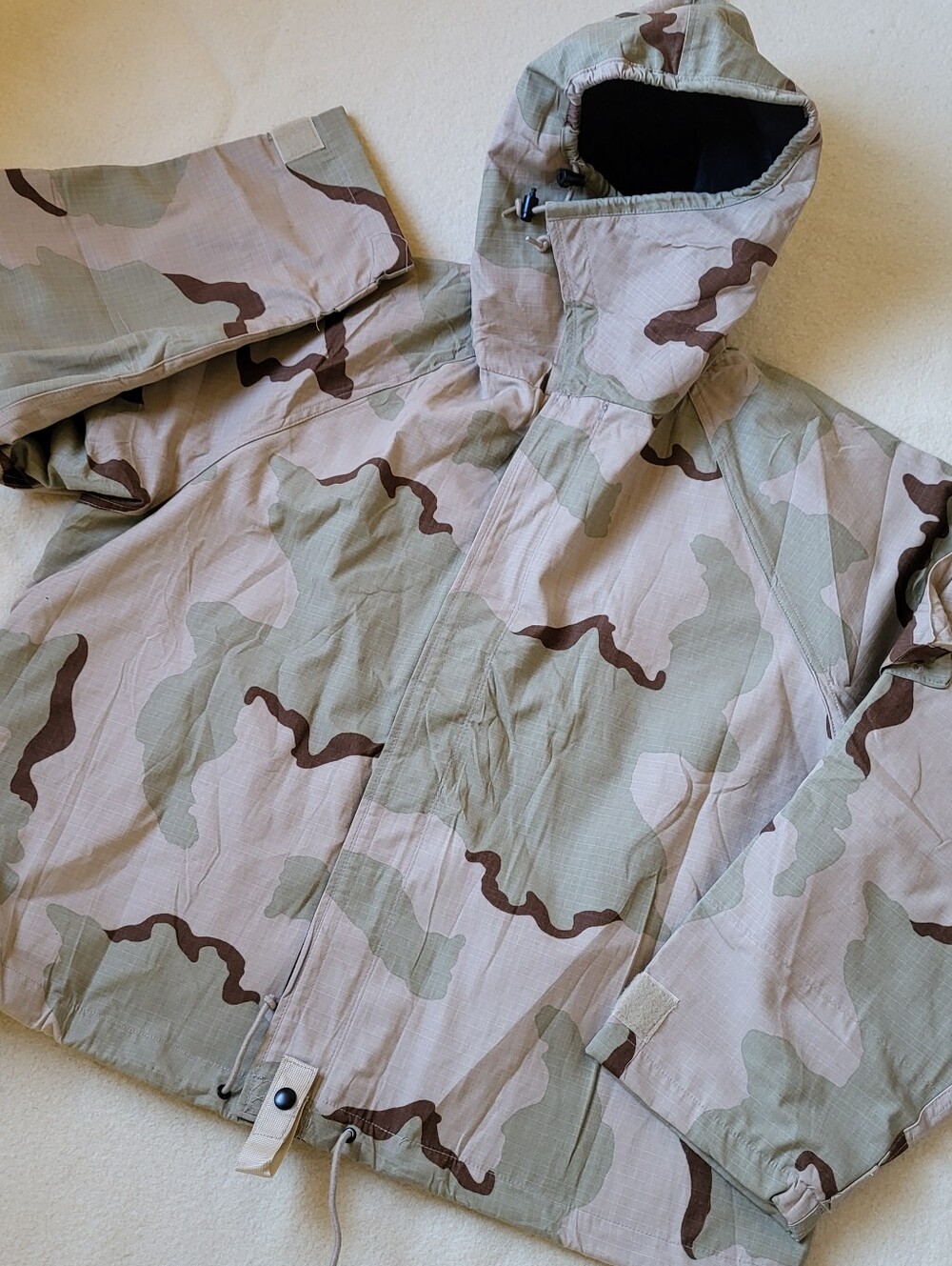Military Desert Camouflage Jacket Men's  Large Hood Lined